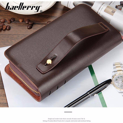 Executive Multi-Pocket Leather Phone Wallet Clutch