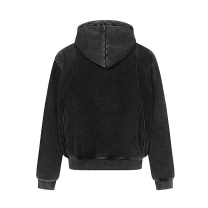 Vintage Acid-Wash Heavyweight Boxy Hoodie
