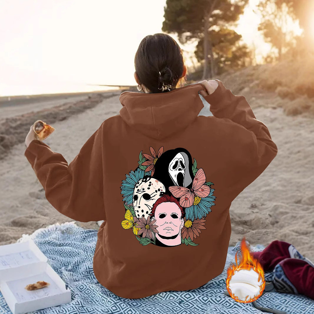 Spooky Vibes Halloween Floral Graphic Hoodie
