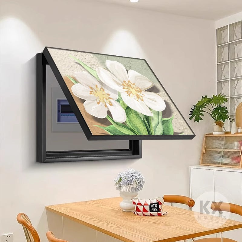 Cream style decorative painting living room distribution box switch box covered hanging painting