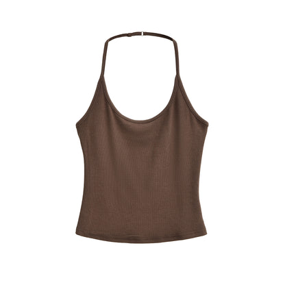 Seamless Halter Neck Athletic Crop Tank