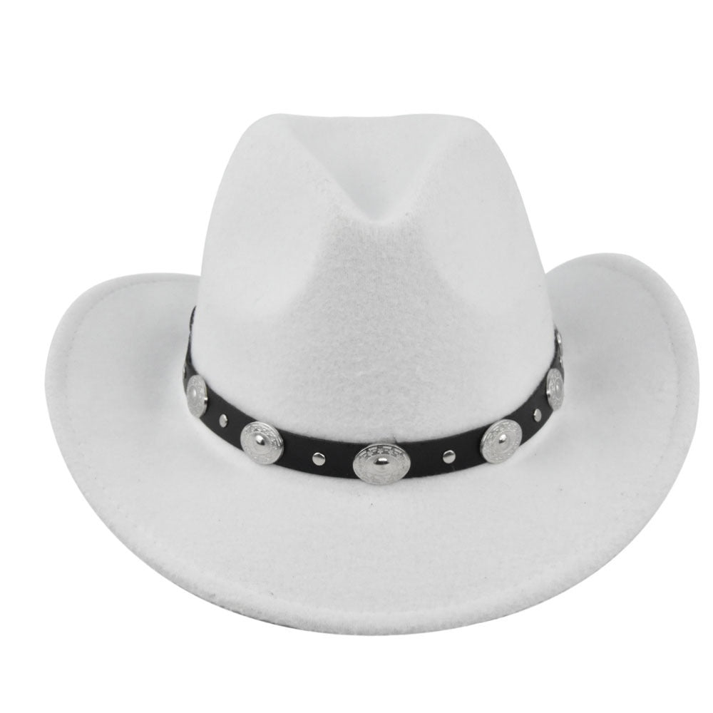 Vintage Studded Band Felt Cowboy Hat