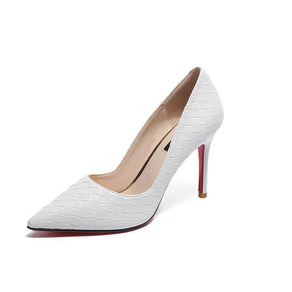Woven Textured Pointed-Toe Stiletto Pumps