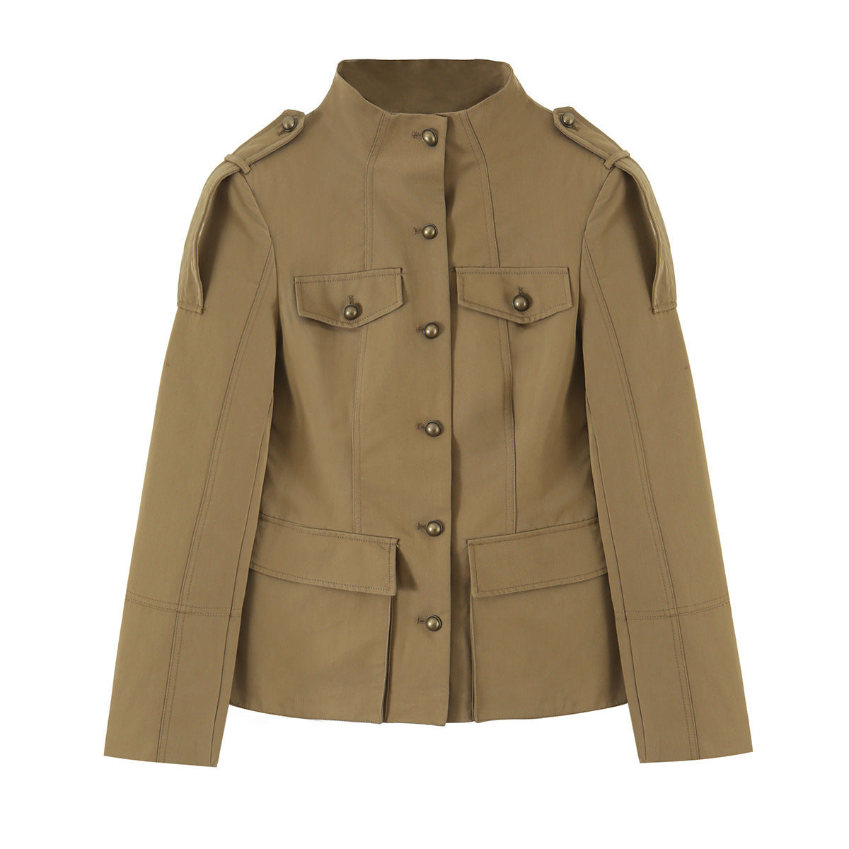 Military Utility Stand-Collar Jacket & Sailor Shorts Set