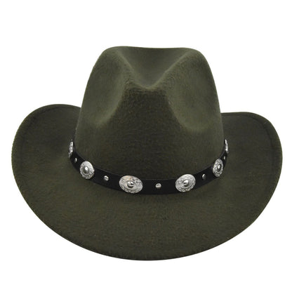 Vintage Studded Band Felt Cowboy Hat