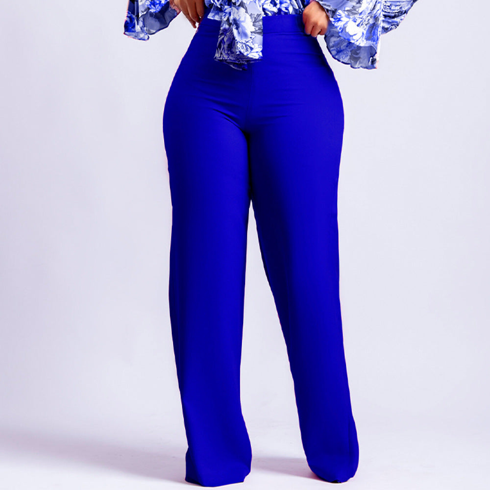 Vibrant High-Waist Wide-Leg Tailored Trouser