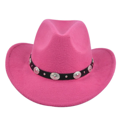 Vintage Studded Band Felt Cowboy Hat