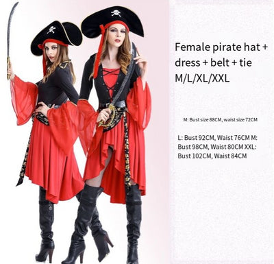 Makeup ball Halloween costume cosplay Captain Jack costume adult male pirate costume Caribbean pirate costume