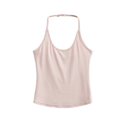 Seamless Halter Neck Athletic Crop Tank