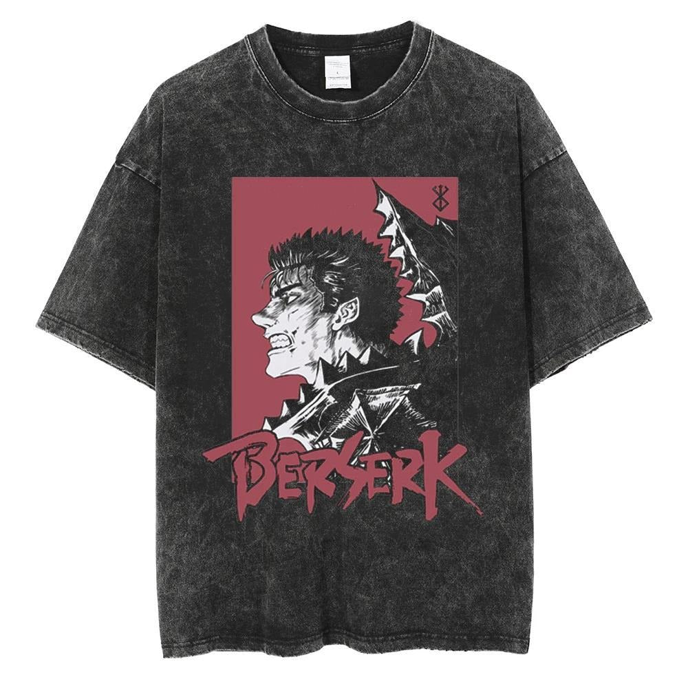 Men Hip Hop Streetwear Tshirt Washed Black