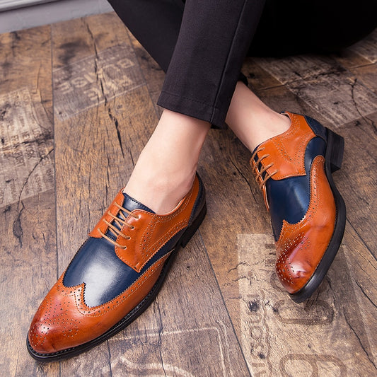 Men's Vintage Two-Tone Wingtip Brogue Oxfords
