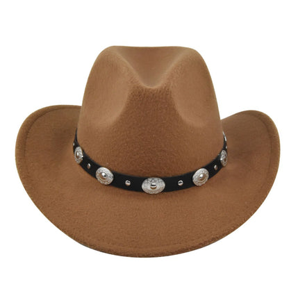 Vintage Studded Band Felt Cowboy Hat
