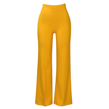 Vibrant High-Waist Wide-Leg Tailored Trouser