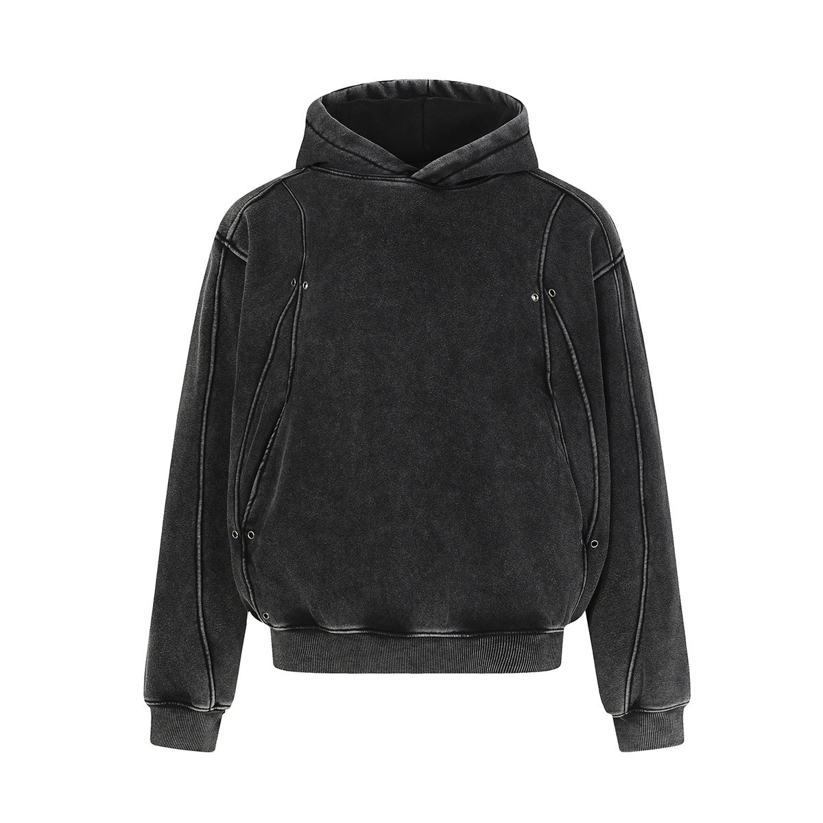Vintage Acid-Wash Heavyweight Boxy Hoodie