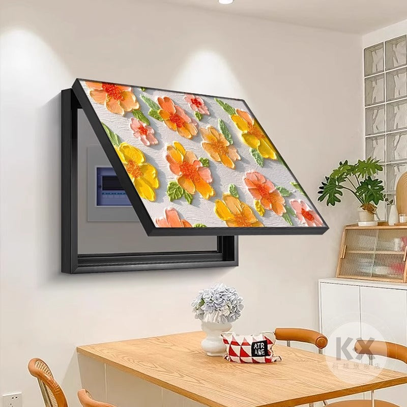 Cream style decorative painting living room distribution box switch box covered hanging painting