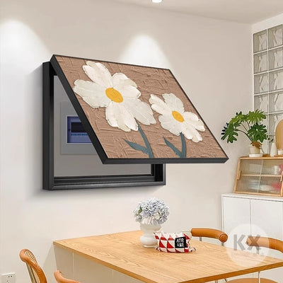 Cream style decorative painting living room distribution box switch box covered hanging painting