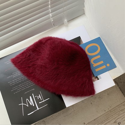 Fuzzy Plush Winter Bucket Hat