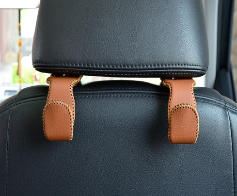 Premium Leather Car Seat Hidden Hooks (Pack of 2)
