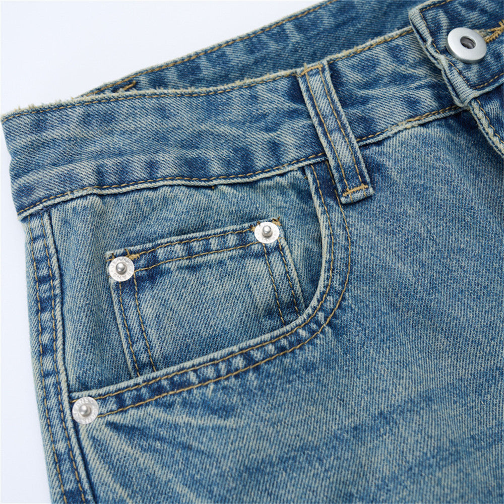 Vintage Loose-Fit Washed Denim Jeans