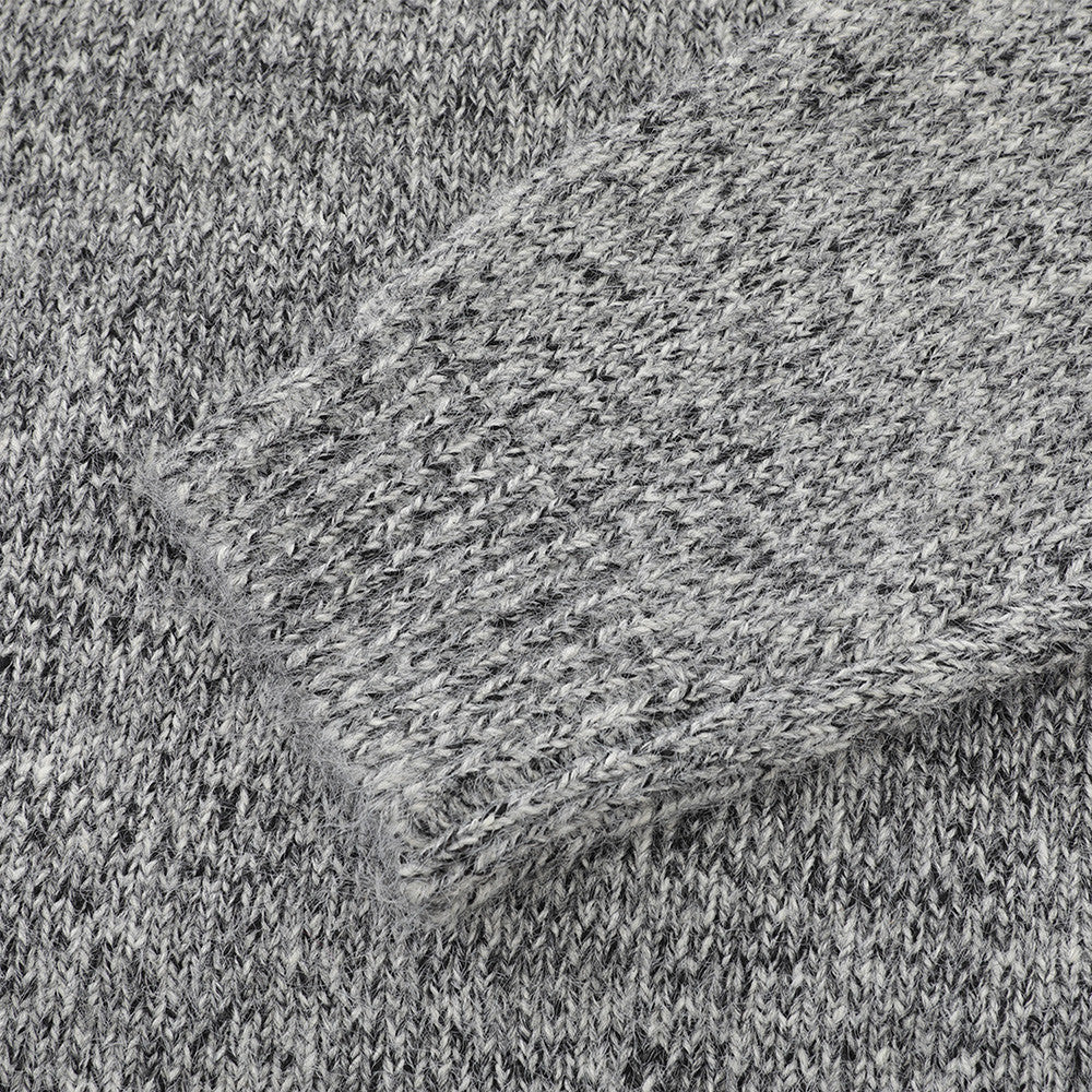 Minimalist Marled Knit Quarter-Zip Sweater