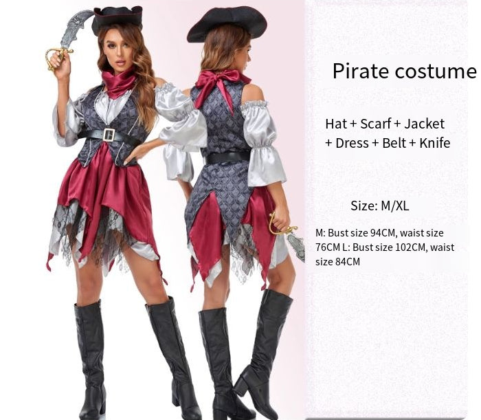 Makeup ball Halloween costume cosplay Captain Jack costume adult male pirate costume Caribbean pirate costume