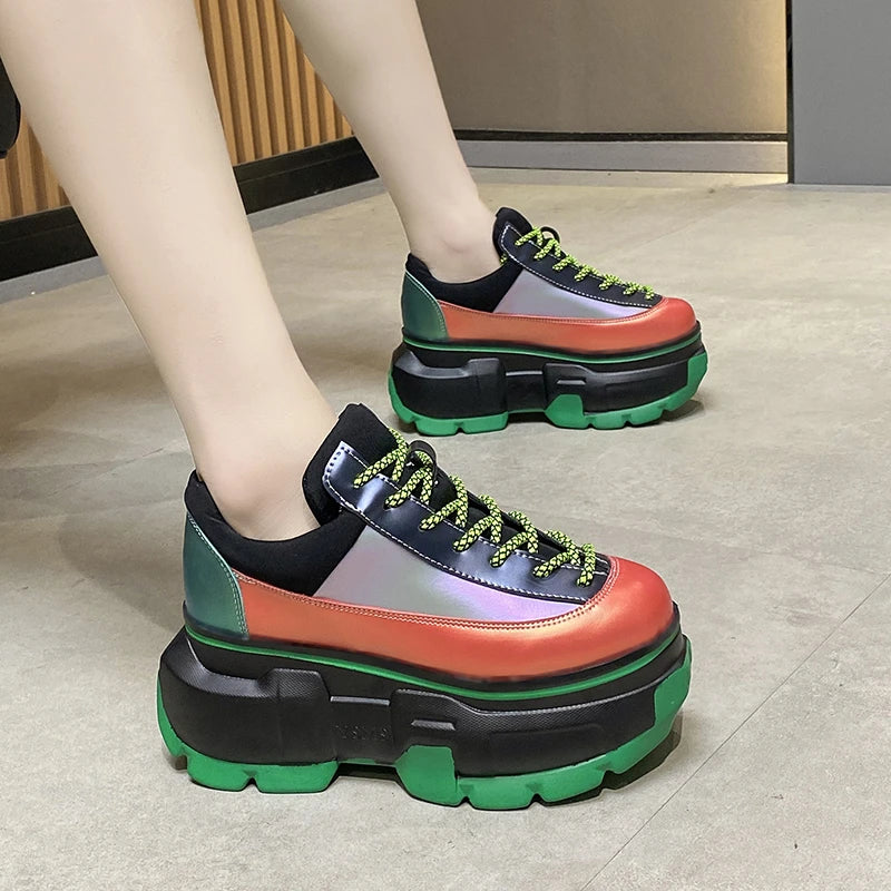Women's Multicolor Platform Chunky Sneakers