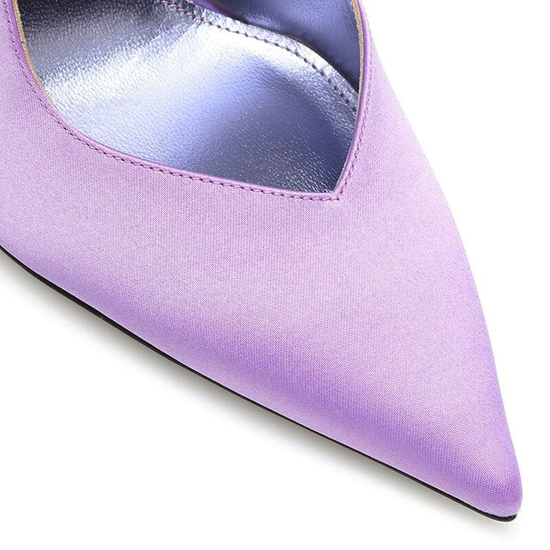 Silk Pointed-Toe Ankle Lace-Up Stiletto Sandals