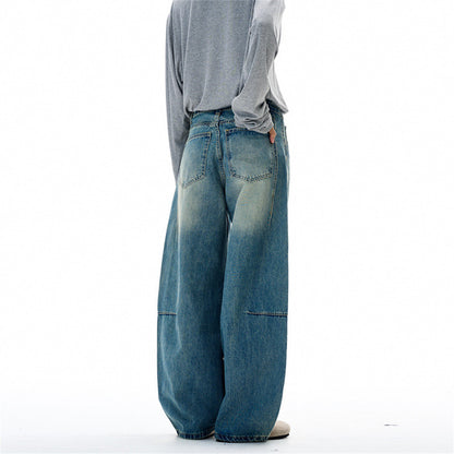 Vintage Loose-Fit Washed Denim Jeans