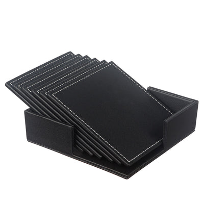 Creative PU leather coaster Exquisite insulated tea water cushion Square leather coaster