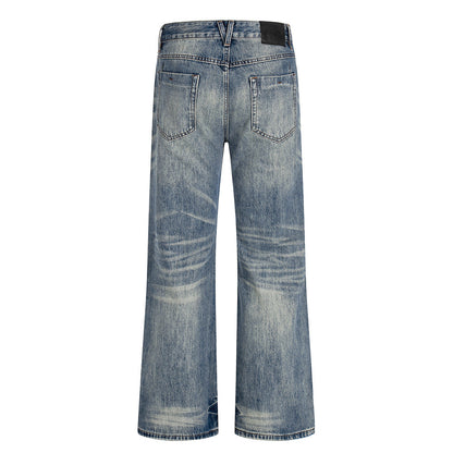Vintage Acid Wash Relaxed Wide-Leg Jeans
