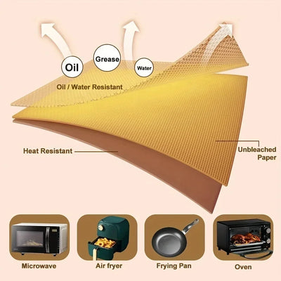 50pcs Air Fryer Paper Liners Disposable Baking Sheets