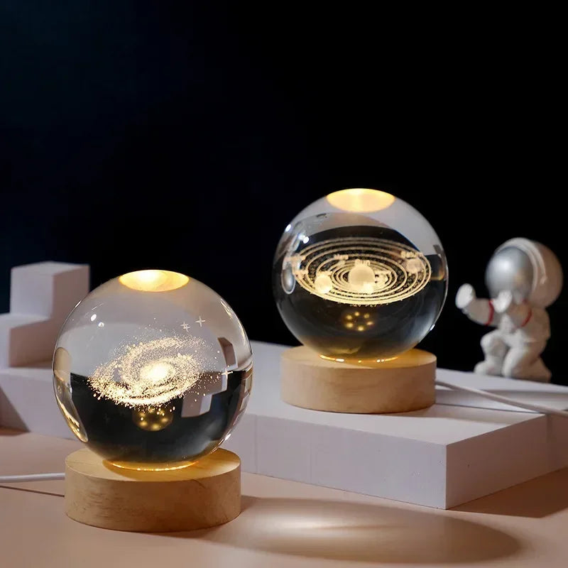 Moon Crystal Ball Lamp Galaxy Glass Night Light