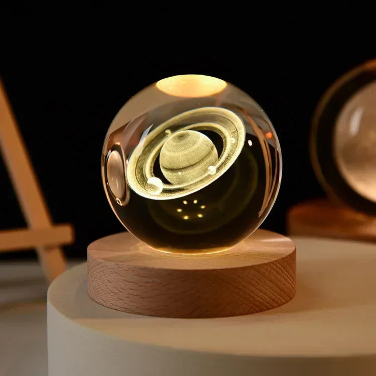Moon Crystal Ball Lamp Galaxy Glass Night Light