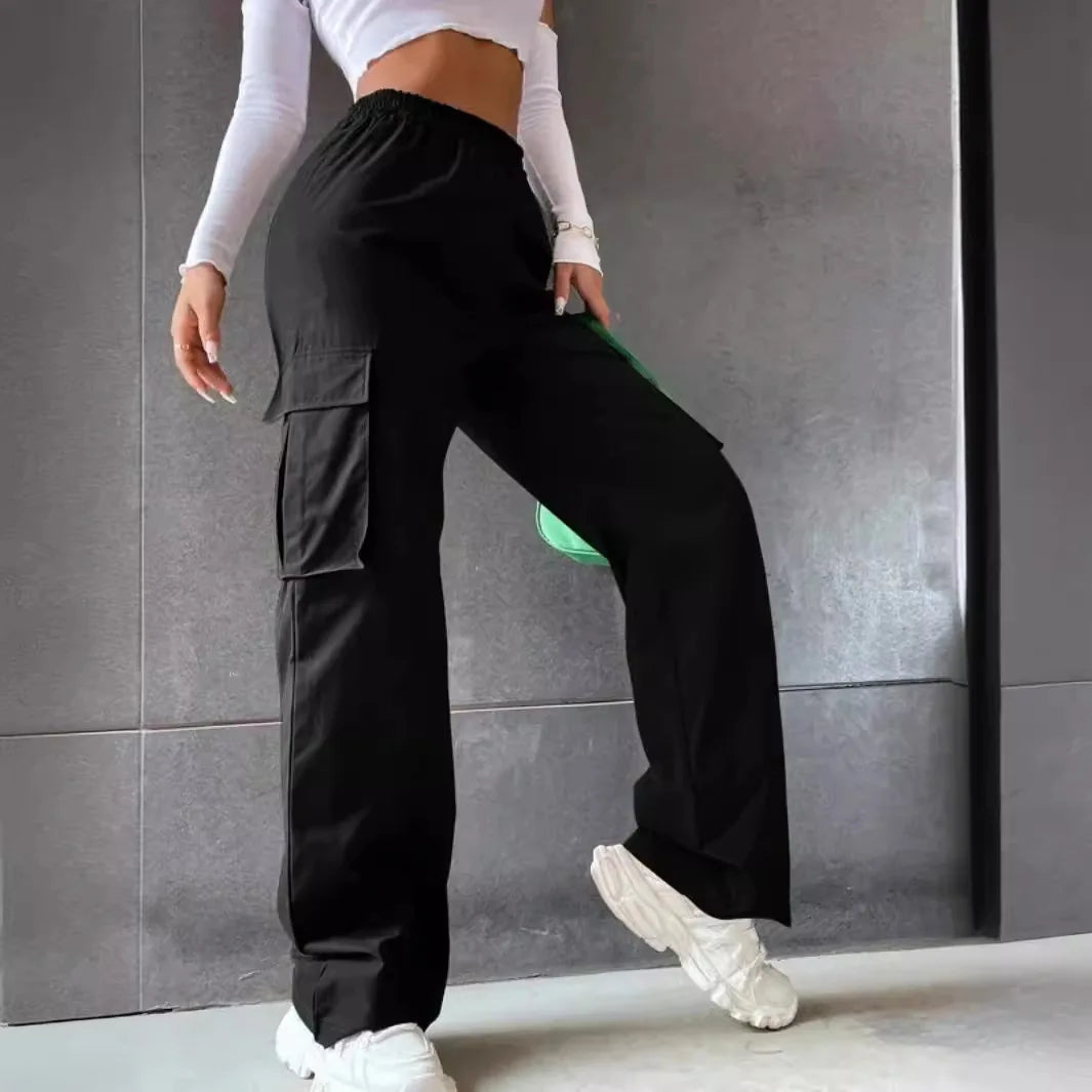 Casual Women’s Cargo Pants Elastic Waist Baggy Style