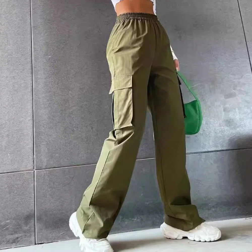 Casual Women’s Cargo Pants Elastic Waist Baggy Style