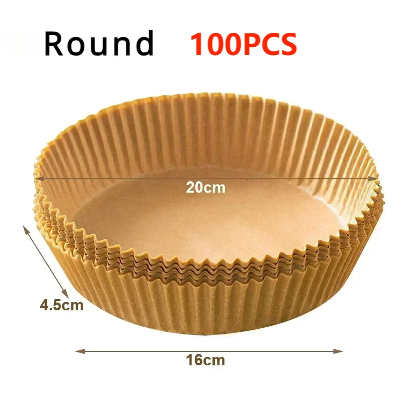 50pcs Air Fryer Paper Liners Disposable Baking Sheets