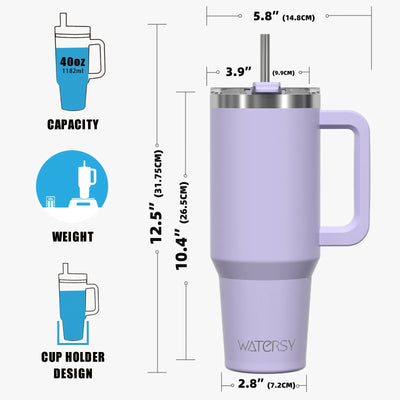 Thermal Mug with Handle & Straw 891/1182ml