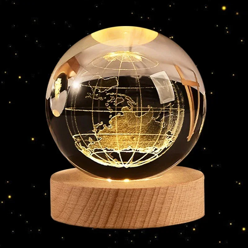 Moon Crystal Ball Lamp Galaxy Glass Night Light