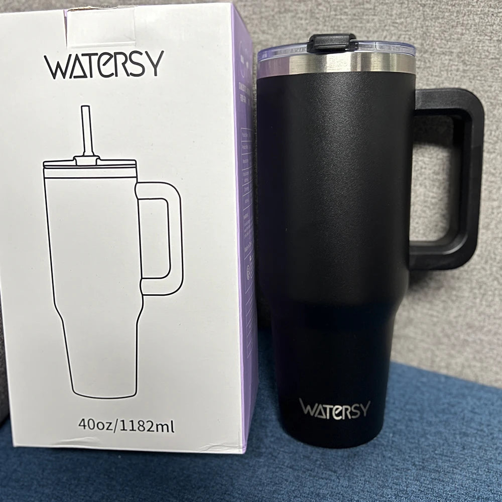Thermal Mug with Handle & Straw 891/1182ml