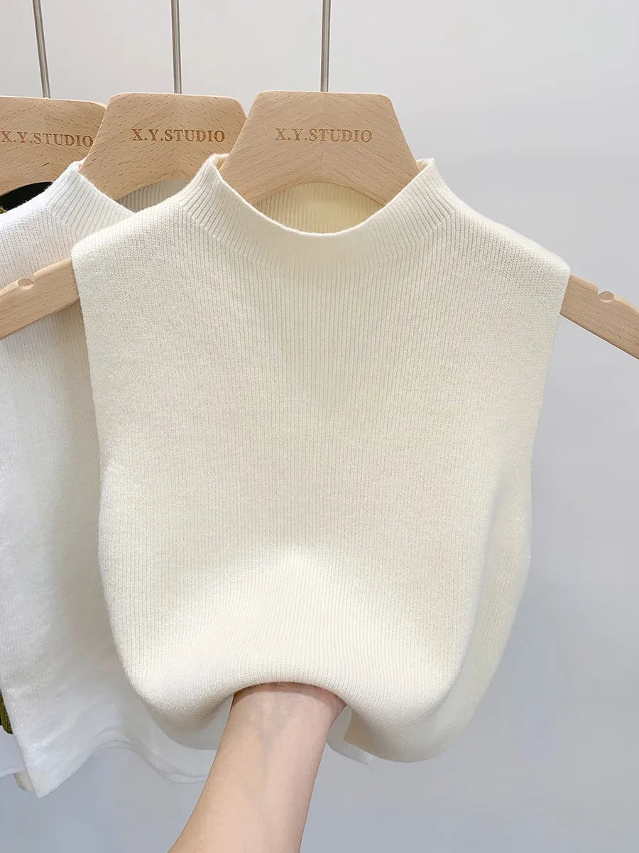 Slim Fit Sleeveless Sweater Women’s Knitted Tank