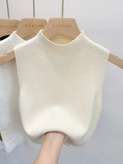 Slim Fit Sleeveless Sweater Women’s Knitted Tank