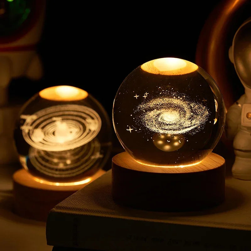 Moon Crystal Ball Lamp Galaxy Glass Night Light