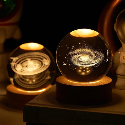 Moon Crystal Ball Lamp Galaxy Glass Night Light