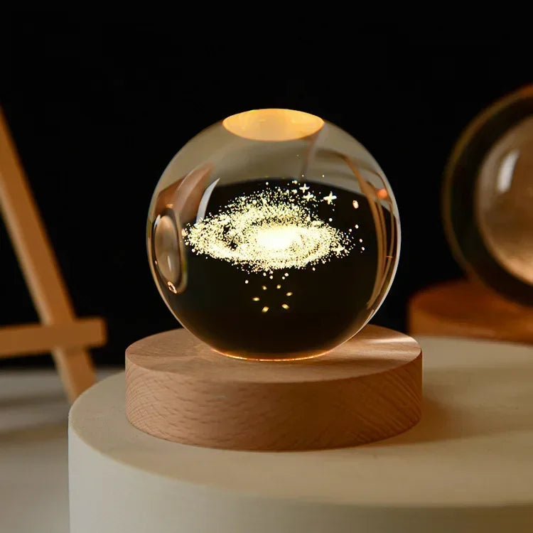 Moon Crystal Ball Lamp Galaxy Glass Night Light