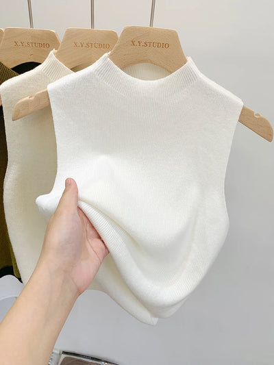 Slim Fit Sleeveless Sweater Women’s Knitted Tank