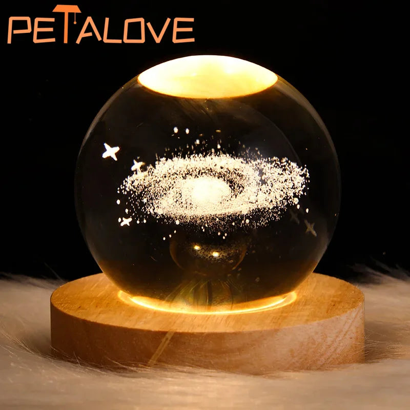 Moon Crystal Ball Lamp Galaxy Glass Night Light