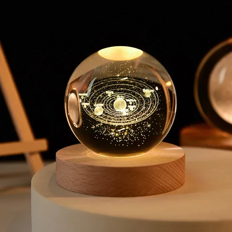Moon Crystal Ball Lamp Galaxy Glass Night Light