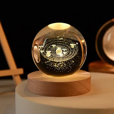 Moon Crystal Ball Lamp Galaxy Glass Night Light