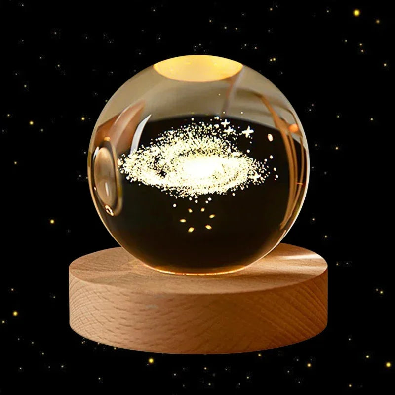 Moon Crystal Ball Lamp Galaxy Glass Night Light