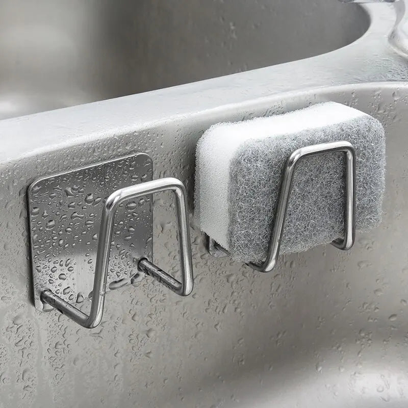 Sink Wall Sponge Holder Stainless Steel Draining Rack